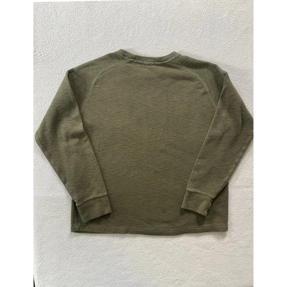 Banana Republic Mens Large‎ Sweater Olive Green Raglan Long Sleeve Knit Crewneck